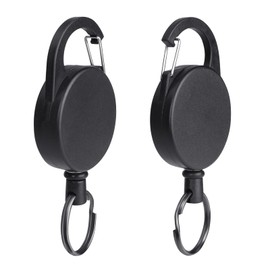Vicloon Retractable Key Chain, 2 Pcs Badge Reel ID Card Badge Holder Heavy Duty Retractable Badge Holder with Carabiner D Ring