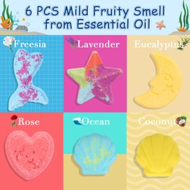 Canvalite Bath Bombs Gift Set, 6Pcs Bath Bombs for Kids Girls, Colorful Bubbles Bath Natural and Gentle Fizzy Spa Kit Creates Rainbow Special Effect, Christmas Gifts for Women, Mom, Her, Kids