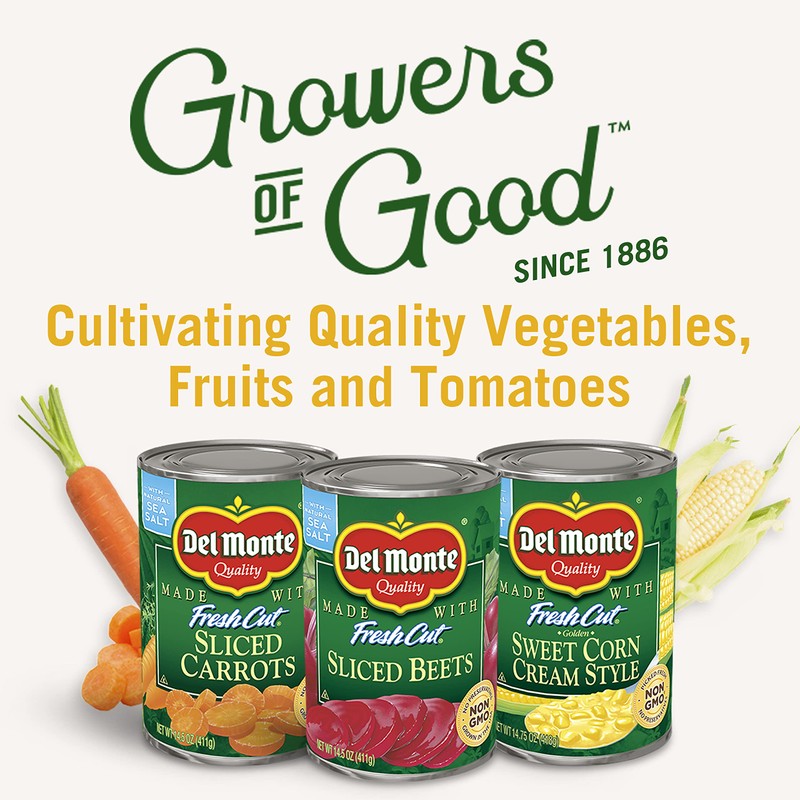 DEL MONTE Golden Sweet Whole Kernel Corn, Canned Vegetables, 6