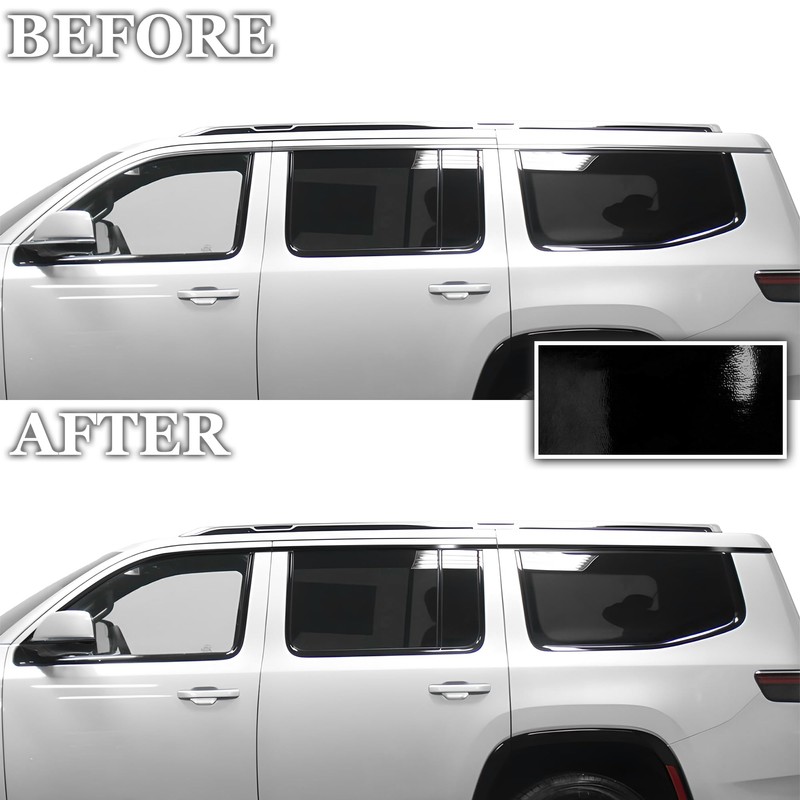 BOGAR TECH DESIGNS Side Window Chrome Delete Overlay Compatible with