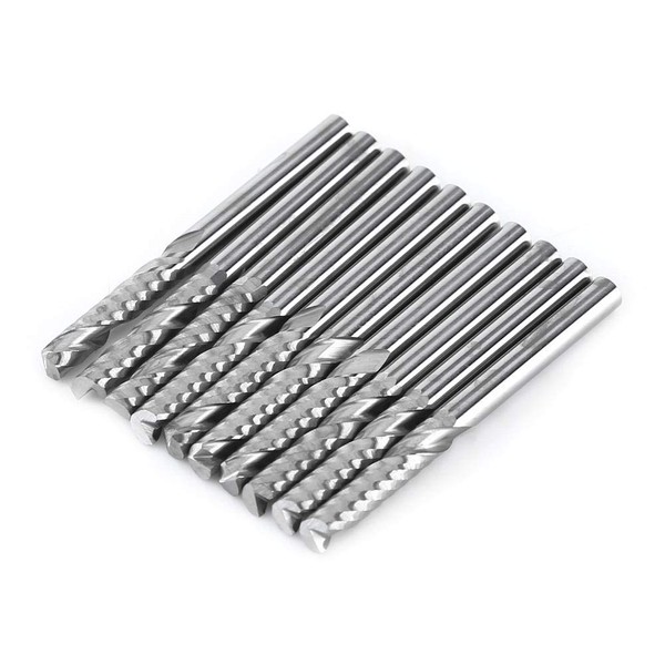 10 Pieces Single End Mill Flute Carbide CNC Burr Cutter