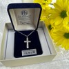 F A Dumont Sterling Silver Crucifix Pendant with 18" Stainless