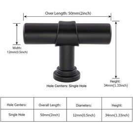 LONTAN 10 Black Knobs Kitchen Door Knobs Black Door Knobs Black Cupboard Knobs Black Kitchen Handle Kitchen Cabinet Knobs Kitchen Drawer Knobs