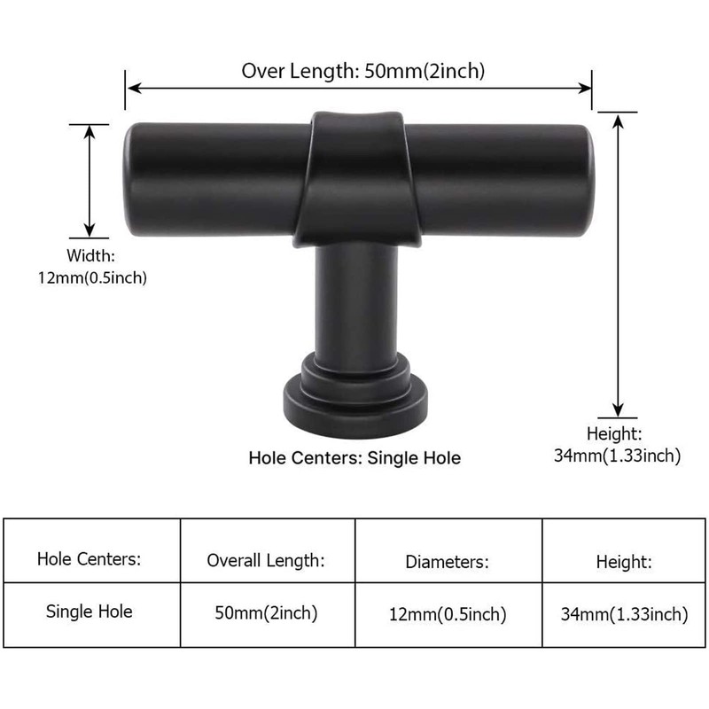 LONTAN 10 Black Knobs Kitchen Door Knobs Black Door Knobs