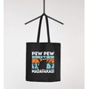 MoonWorks® Jute Bag Pew Pew Madafakas Cat Crazy Crazy Funny