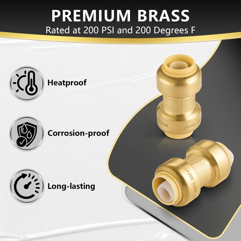 (Pack of 10) Foskan Push Fit Fittings, 1/2" x 1/2"