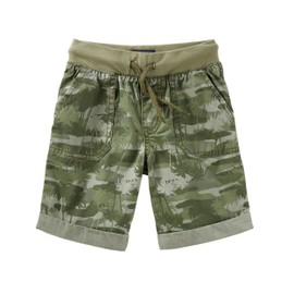 OshKosh Boys' Pull-On Poplin Shorts, Green, 18-24m