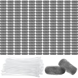 200 Pack Washing Machine Lint Traps for Washing Machine Hose Stainless Steel Lint Snare Traps Washer Lint Catcher Mesh Washing Machine Filter with Cable Ties for Washer Sink Drain Hose