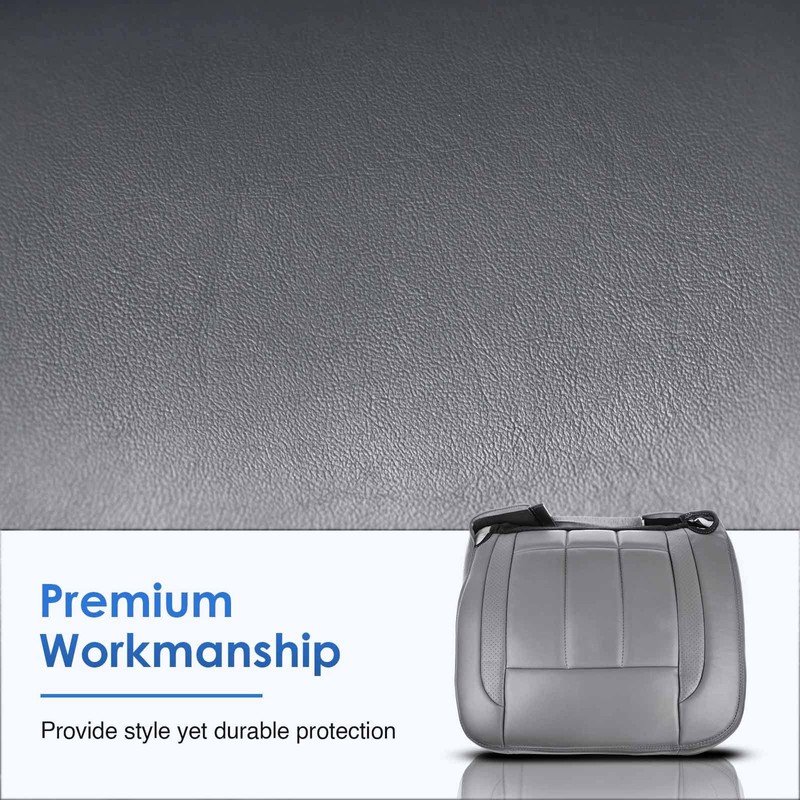 A-Premium Medium Slate Gray Leather Car Seat Cover Protector for