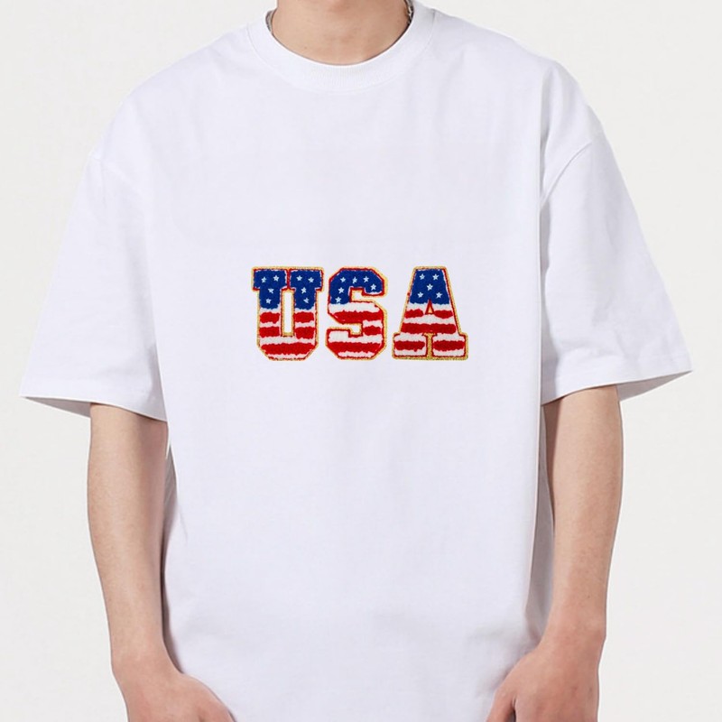 3 PCS 3.3" USA Chenille Letter Patches,Iron on Patches for