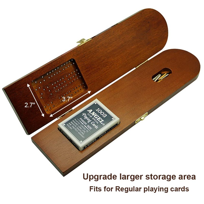 Juegoal Wood Cribbage Board Game Set 3 Tracks with Metal