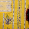 Royal Lavender Wipeable Tablecloth Spill Resistant Acryllic Coated, Floral Cotton
