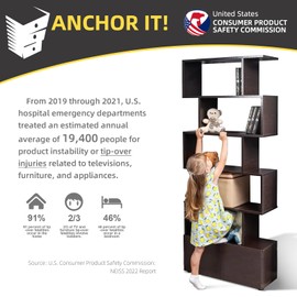 4our Kiddies Furniture Wall Anchors for Baby Proofing, 2024 Upgraded Anti Tip Dresser Wall Safety Anchors, Secure 500LBs Bookcase, Dresser, Cabinet, Earthquake Straps for Child Safety(6 Pack)