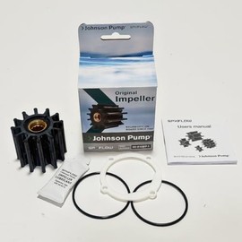 Johnson OEM Water Pump Impeller Replacement Kit - johnson 09-812 BT impeller for almost all Indmar Engines, 1996-present Malibu, Axis, and any boat with a johnson F6B Raw Water Pump - MC97 Neoprene
