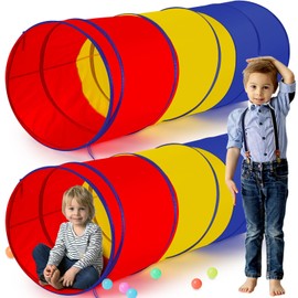Seenelling 27.6 Inch Extra Large Kids Play Tunnel for Toddlers Colorful Pop Up Crawl Tunnel Toy for Baby Kids Children Pet Foldable Easy Storage Gift for Boys Girls Crawl Outdoor Indoor Toy(2 Pcs)