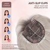 LEEONS Hair Toppers for Women with Bangs Short Bob Synthetic