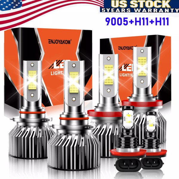 ENJOYAKOM For Ford Edge 2007-2010 6PCS LED Headlight High Low