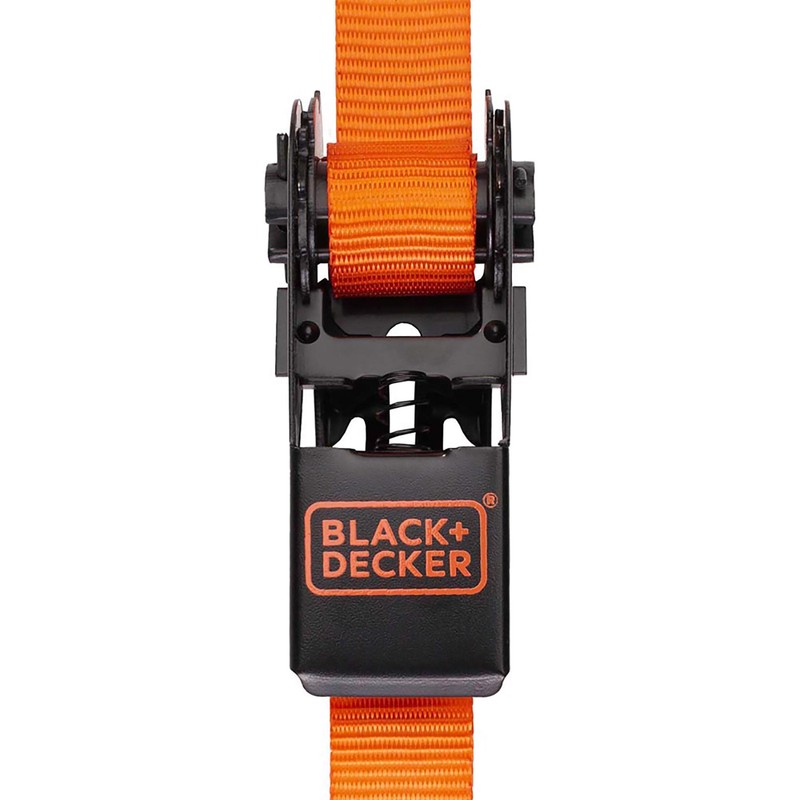 BLACK+DECKER BD1005 Black/Orange 1" x 10' Ratchet Tie Down Straps