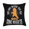 Dino Nuggets Enthusiast Dinosaur Chicken Delight Dino Nugs Throw Pillow