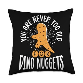 Dino Nuggets Enthusiast Dinosaur Chicken Delight Dino Nugs Throw Pillow