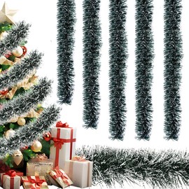 DTXYBC Pack of 5 x 2 m Christmas Garland, Christmas Tree Tinsel Garland, Christmas Tree Decoration Garland, for Christmas Party, Christmas Tree, Celebrations, Wedding, Carnival (Green)
