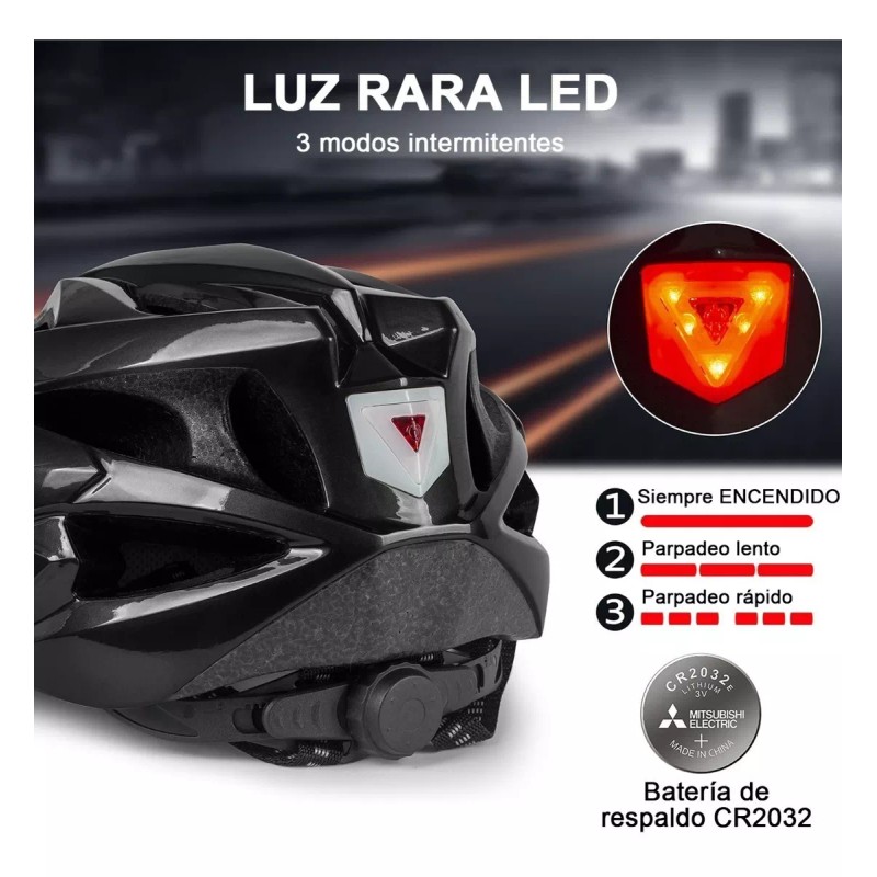 PEGGS Casco De Bicicleta De Ciclismo De Montaña Con Luz