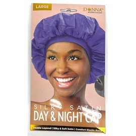 DONNA Day Night Hair Bonnet Bonnet Hair Cap for Women Black Women Hairstyles Shower Cap for Women Elastic Band Bonnet Satin Bonnet for Sleeping1pc BROWN
