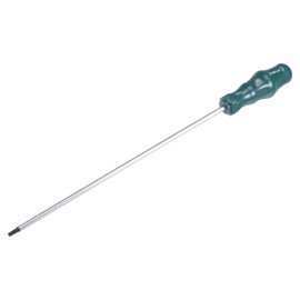 uxcell Torx Screwdriver, T25 Magnetic Star 6 Point Screw Driver 11.8" CR-V Round Shaft Non-Slip Green TPU Handle