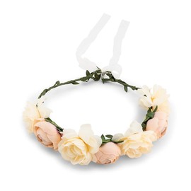 WEDDINGSTAR Bridal Party Flower Crown Wreath - Rose Medley - Ivory