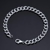925 Sterling Silver Cuban Link Chain Bracelet for Women,Dainty White