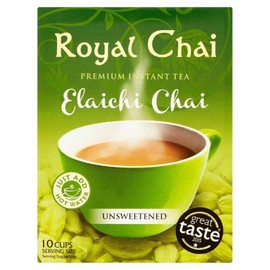Tea Bags & Drinks with Royal Chai ELaichi Chai Unsweetened (10 Cups) 180g - 1 Pack | Just Add Hot Water, Premium Instant Tea, An Aromatic Tea Infused with Cardamom.