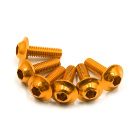 sourcingmap 6PCS M6 X 20mm Motorcycle Gold Tone Hexagon License Plate Bolt Screw