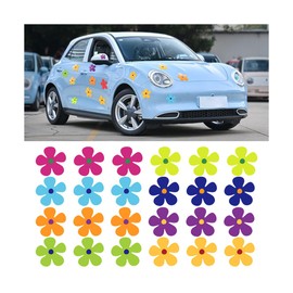 Zpana Car Flower Magnet Decals, 24PCS Magnetic Funny Stickers for Vehicle Bumper Mirror Window, Cute Automotive Exterior Retro Decoration Accessories, Universal for SUV, Truck, RV(Style A)