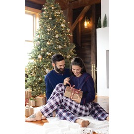 PajamaGram Christmas Pajamas For Family - Matching Family Pajamas, Navy, Kids 8