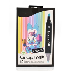 Graph'it Pack of 12 Double Ended Alcohol Based Markers Soft Colors