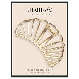 The Hair Edit Gilded Mermaid Shell Claw Clip with Strong Hold for All Hair Types, Metal Hair Barrette, Chic Hair Accessories for Women and Girls