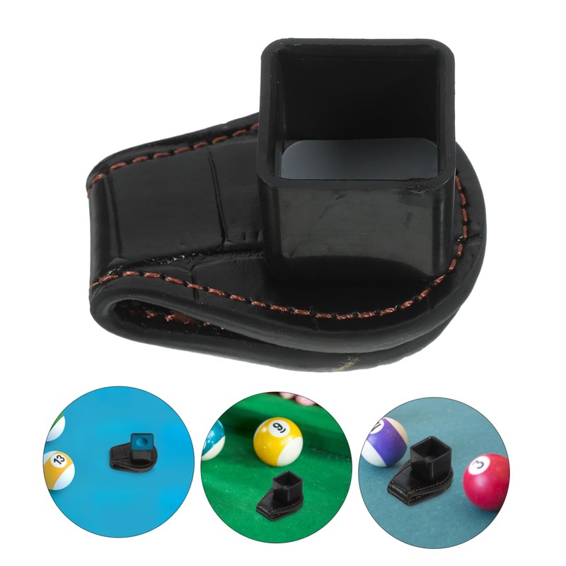 SAFIGLE Ergonomic Leather Chalk Holder for Pool Cues Durable Billiard