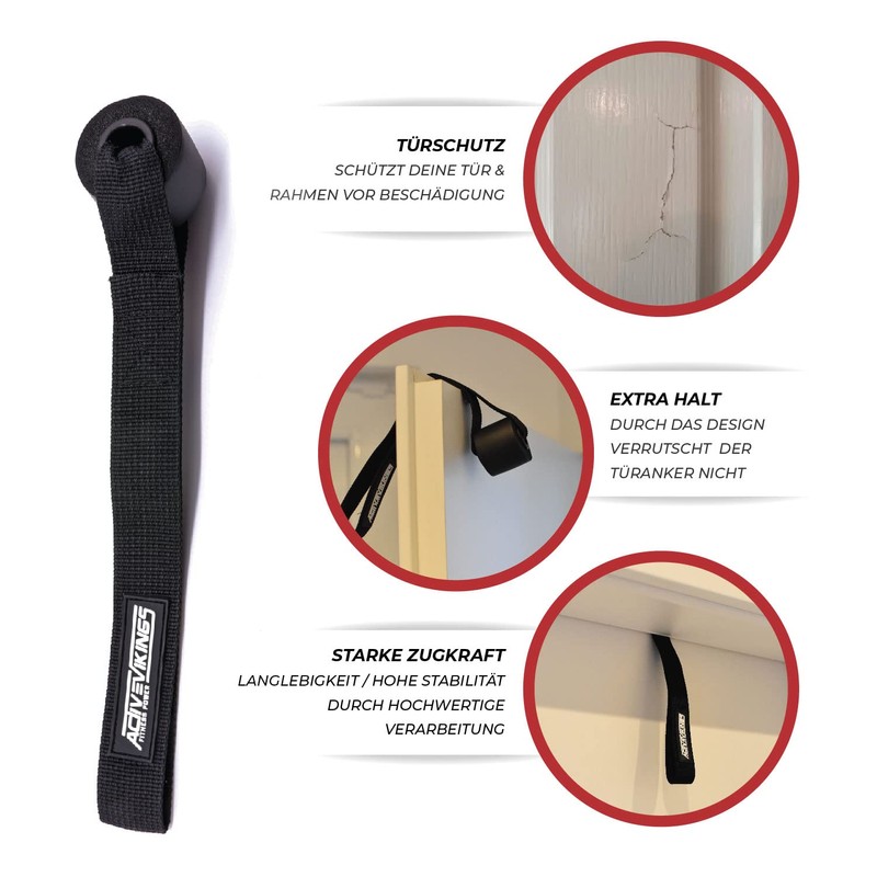 ActiveVikings® Door Anchor - Ideal Door Attachment for Fitness Bands,