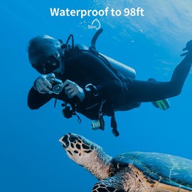 AKASO EK7000 4K30FPS 20MP Action Camera 98FT Waterproof Camera Support External Microphone+ 64GB microSDXC Memory Card