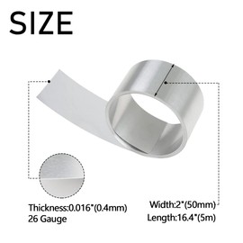 Feelers Aluminum Metal Foil Roll 1060 Grade 24 Gauge x 0.4 in x 16.4 Ft, Aluminum Metal Flashing Roll Sheet Strip for DIY Craft