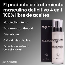 PERCENT AGE Feuchtigkeitsspendende Gesichtscreme für Herren, Anti-Falten-Creme für Herren mit Hyaluronsäure, Anti-Aging-Creme für Herren, Gesichtscreme für Männer zur Pflege nach der Rasur. Skincare