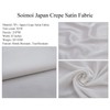 Soimoi Green Japan Crepe Satin Fabric Stencil Penguin Ocean Print