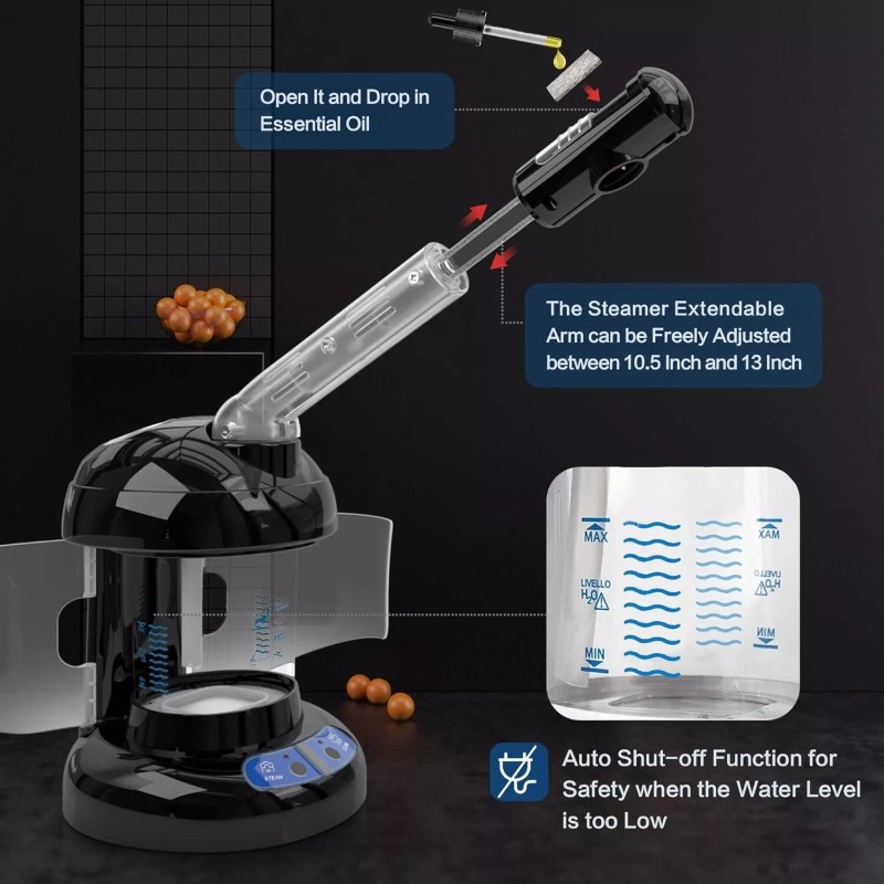 Kingsteam Professional Facial Steamer Ionic Ozone Hot Mist w/ Arm