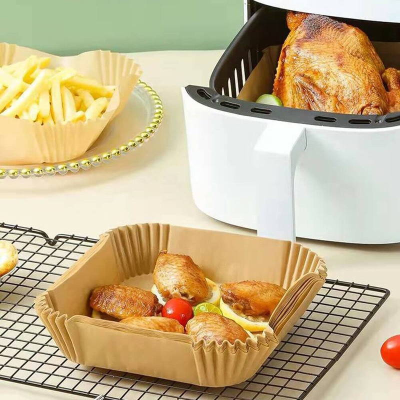 50Pcs Disposable Square Air Fryer Paper Liner Non-Stick Baking Paper