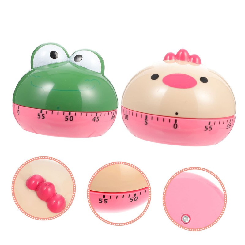 Alipis 2pcs Cooking Reminder Kitchen Mechanical Timer Countdown 60min Alarm