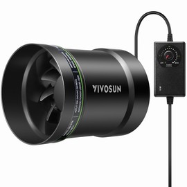 VIVOSUN Ventilador de conducto de refuerzo en línea de 6 pulgadas con regulador de velocidad, ventilador de escape silencioso de 345 CFM para ventilación HVAC en tiendas de campaña, sótanos, baños