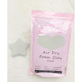 Glittz And Glue Air Dry Foam Firm Clay (Light Grey)