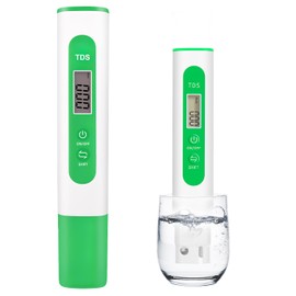 TDS Meter Digital Water Tester LCD Hand Held Digital Test Pen with 0-9990 PPM Measurement Range 2% Reading Accuracy Portable for Drinking Water Tap Water Well Aquarium Farming (Green)