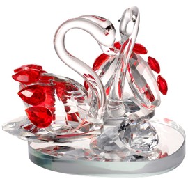 Crystal Swan, Birthday Gift Wedding Gift Holiday Christmas Thanksgiving Gift, Gift for Girlfriend, Gift for Wife, Wedding Decoration Favor, Valentine's Day Christmas (Red )