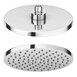 Taps2Traps® Chrome Round 200mm Overhead Shower Head - Anti-Limescale + Swivel Joint